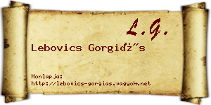 Lebovics Gorgiás névjegykártya